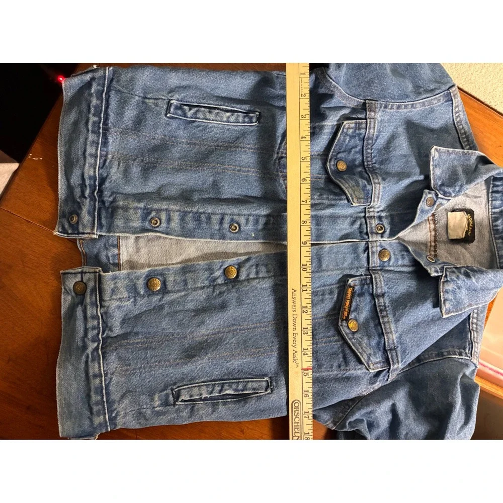 Saddle King Denim Trucker Jacket Youth M Blue Good Western Key Vintage Style